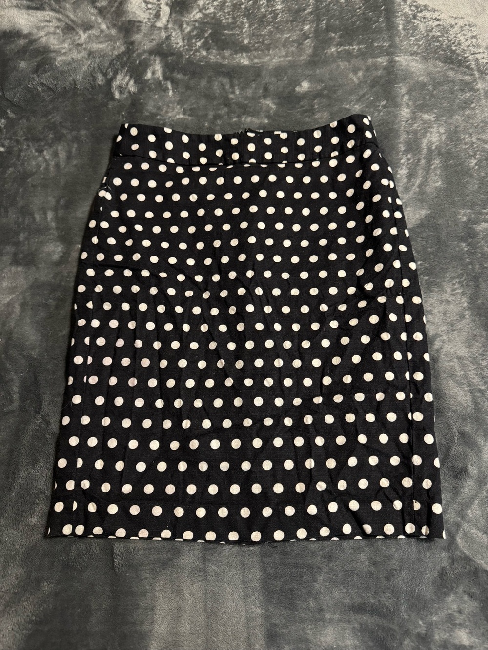 Banana Republic Polka Dot Pencil Skirt Black White Cotton Blend Size 4